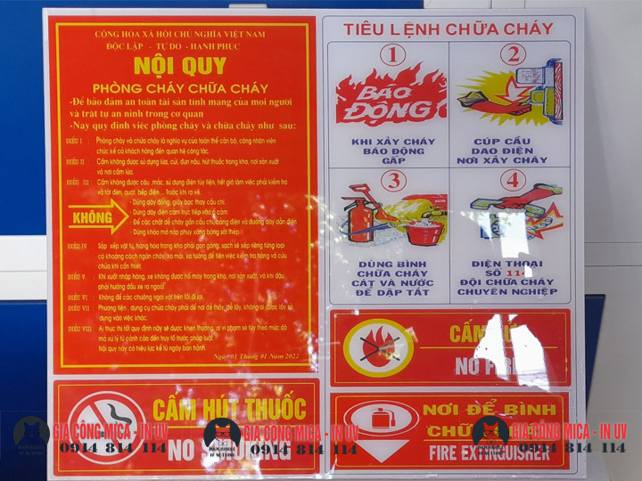 Biển tiêu lệnh chữa cháy Mica