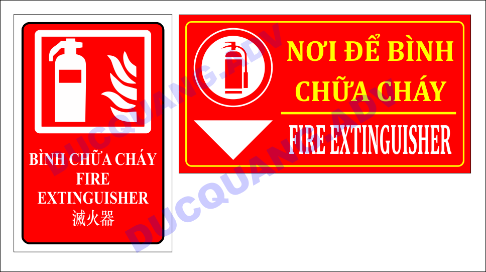 Biển báo nơi để bình PCCC